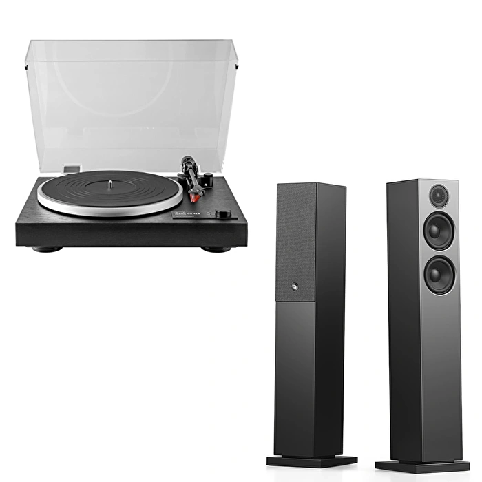 Audio Pro A38 W Hoparlör, Dual CS 418 Pikap Black Hi-Fi Müzik Sistemi